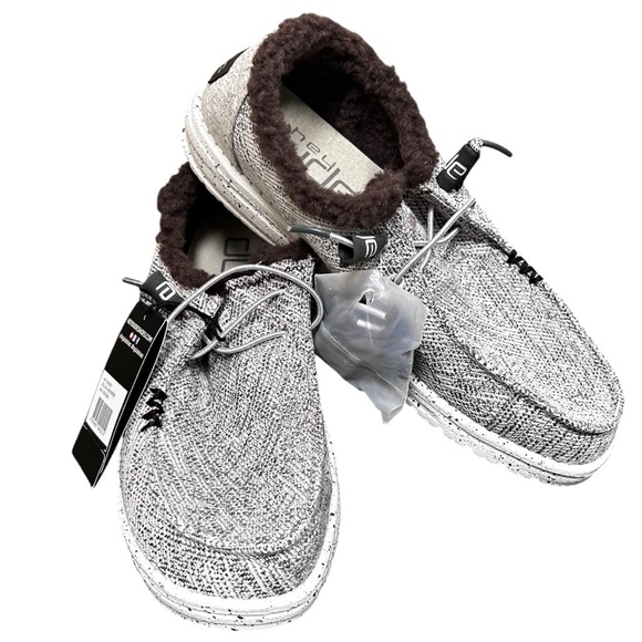 Hey Dude Wendy Tribe 10 Women Sherpa Fur Canvas Comfort Slip On Shoe - Picture 1 of 8